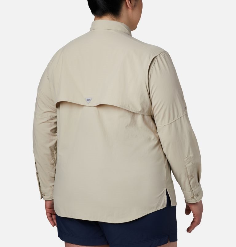 Women's Columbia PFG Bahama Long Sleeve Shirts Khaki | Plus Size CA-CA815